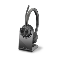 Voyager 4320 UC, V4320 Binaural W/BT700 USB-A, Charging Stand, Bluetooth Wireless Headset - Cert MS Teams