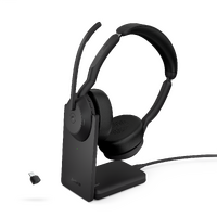 Jabra Wireless Evolve2 55 UC Stereo Bluetooth ANC Headset W/Charging Stand, Link380C,USB-C