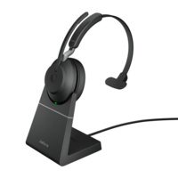 Jabra Evolve2 65 - MS Mono - Black Link 380 USB-A and Charging Stand USB-A