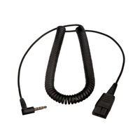 PC cord, QD to 1x3.5mm, Coiled, 2 meters 