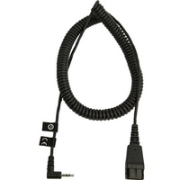 Jabra Cord - QD to 2.5mm, 2m Curly To suit certain Panasonic Phones and most DECT handsets