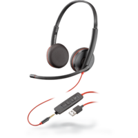 Plantronics Blackwire C3225 Stereo USB-A Headset with 3.5mm Connection - Refurbished