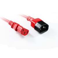 1M Red IEC C13 to C14 Power Cable