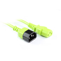 1M Green IEC C13 to C14 Power Cable