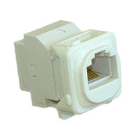 Keystone Cat6 through adaptor/coupler  c/w clip to suit Clipsal style plate 