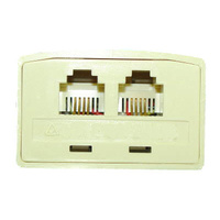 605 telephone plug to 2 x RJ12 6P4C socket double adapter