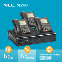 NEC SL2100 Starter Kit with System and 3 x 8 Button IP Handsets (Q3C-0008509021)