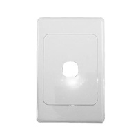 Single port wall plate white, accepts Clipsal (2000 series stlye)