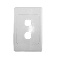 Double port wall plate white, accepts Clipsal (2000 series style)