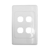 Four port wall plate white, accepts Clipsal (2000 series style)