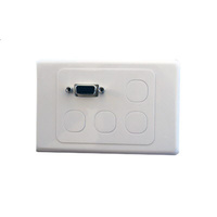 VGA Wall Plate + 4 Blank Inserts (Clipsal 2000 series style)