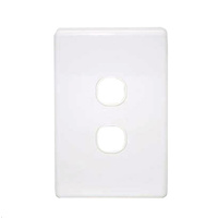 Double Port Slim Wall Plate White, accepts Clipsal (C2000 series stlye)