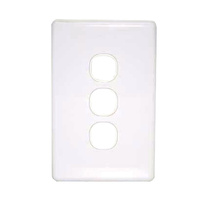 Three Port Slim Wall Plate White, accepts Clipsal (C2000 series stlye)