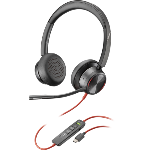 Poly Blackwire 8225 UC, Stereo USB-C Corded Headset, ANC, Online Indicator with call controls