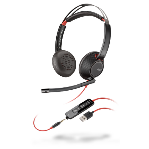 Plantronics Blackwire C5220 Stereo USB-A Headset with 3.5mm Connection - Refurbished