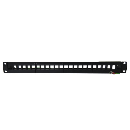 24-Port Cat-6A Unequipped Shielded Patch Panel