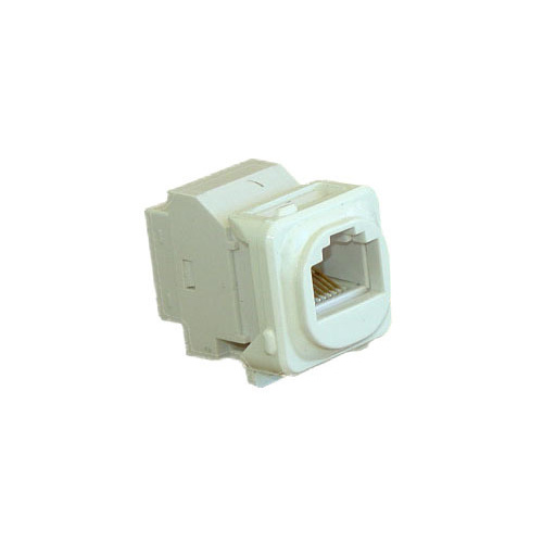 Keystone Cat5e through adaptor/coupler c/w clip to suit Clipsal style plate 