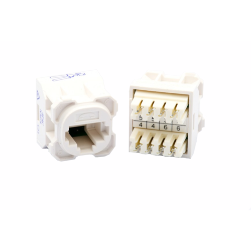 8P4C Voice Jack for Clipsal White Dual Appearance