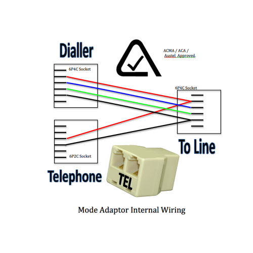 Amdex Mode Adaptor Rj12, Telephone Socket Wiring Diagram Australia