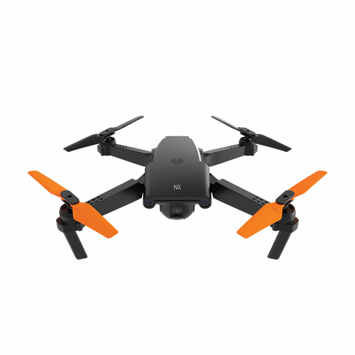 NX 720P DRONE, 8 MINUTES, FOLDABLE, CHARGE CABLE, USB AC, REMOTE, DRONE BATTERY