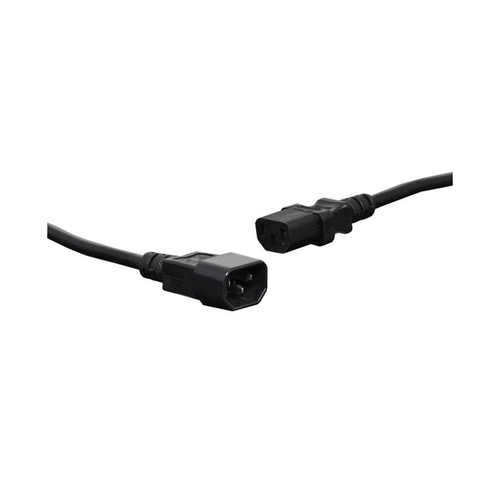 2m IEC C13 To C14 (Male To Fem.) 7.5A Black Power Cable