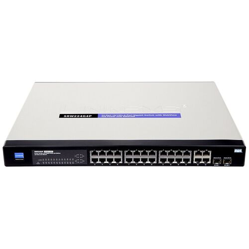 Linksys (Cisco) SRW224G4P 24 Port 10/100 + 4 Port Gigabit PoE Smart Switch - Used