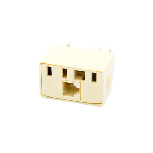 605 plug to 1 x 610 socket and 1 x RJ12 6P4C socket double adapter