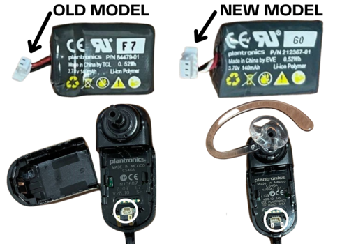 Warning: Two Battery Options for CS540 Headsets image